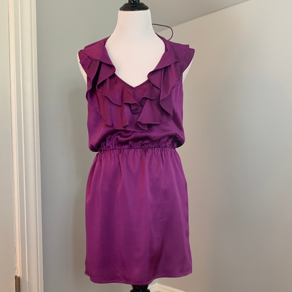 Jenny Han Silk Halter Dress In Purple